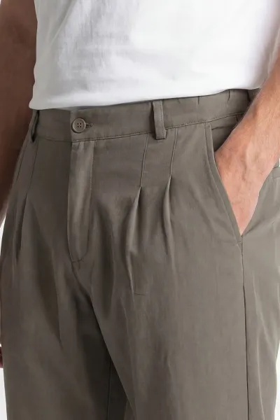 Haki Beli Lastikli Likralı Erkek Pantolon 444731