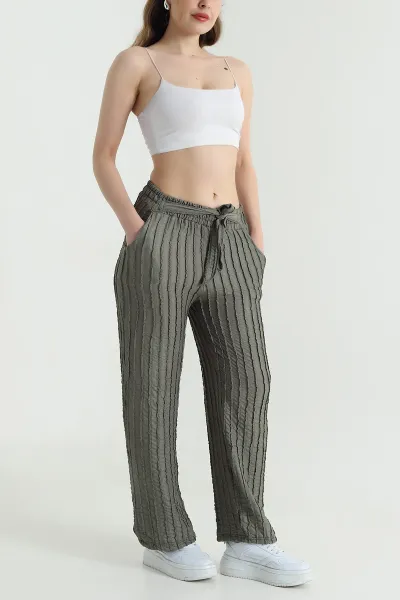 Haki Bol Paça Toscana Kadın Pantolon 469933