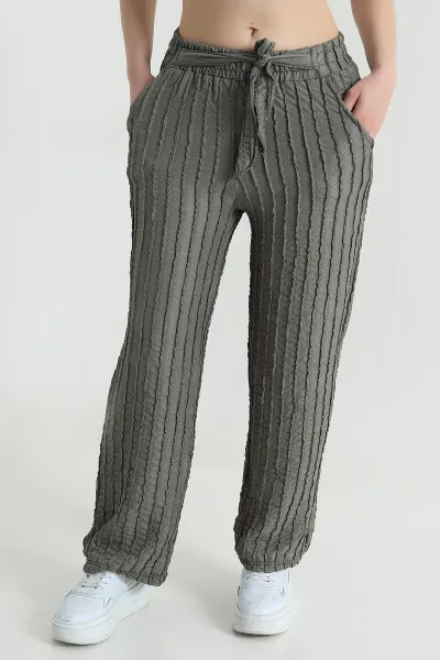 Haki Bol Paça Toscana Kadın Pantolon 469933