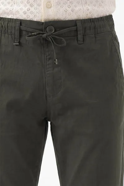 Haki Boyfriend Belden Bağlamalı Erkek Pantolon 493186