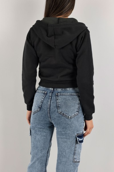 Haki Fermuarlı İçi Şardonlu Bayan Sweat 141252