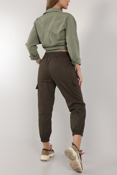 Haki Gabardin Jogger Bayan Pantolon 158554