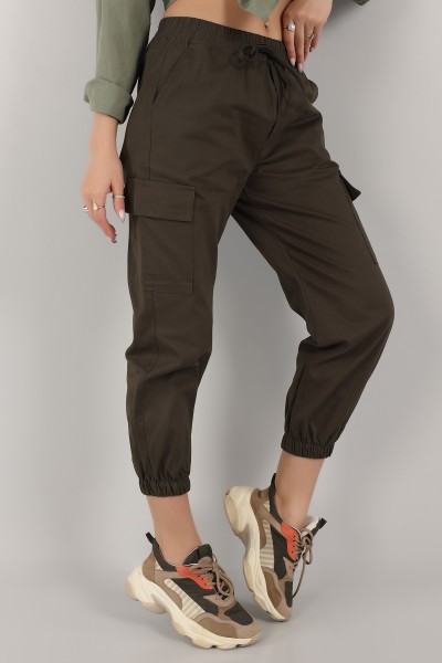 Haki Gabardin Jogger Bayan Pantolon 158554