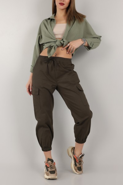 Haki Gabardin Jogger Bayan Pantolon 158554
