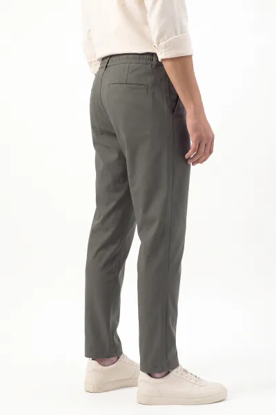Haki Gabardin Kumaş Bağlamalı Erkek Pantolon 491669