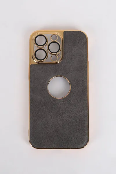 Haki iPhone 13 Pro Uyumlu Delux Serisi Kamera Korumalı Deri Desenli Premium Telefon Kılıfı 348562