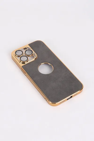Haki iPhone 13 Pro Uyumlu Delux Serisi Kamera Korumalı Deri Desenli Premium Telefon Kılıfı 348562
