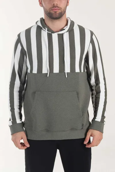 haki-kapusonlu-serit-detayli-erkek-sweatshirt-408064