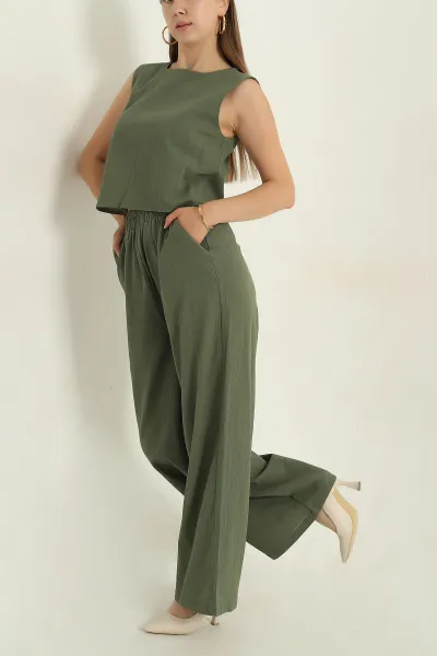 haki-krinkil-bluz-pantolon-kadin-ikili-takim-374505