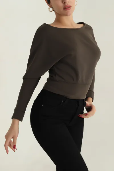 Haki Likralı Modal Kadın Badi 413954