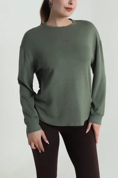 Haki Likralı Oysho Kadın Sweat 486379