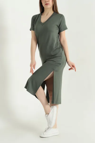 haki-modal-v-yaka-elbise-338575