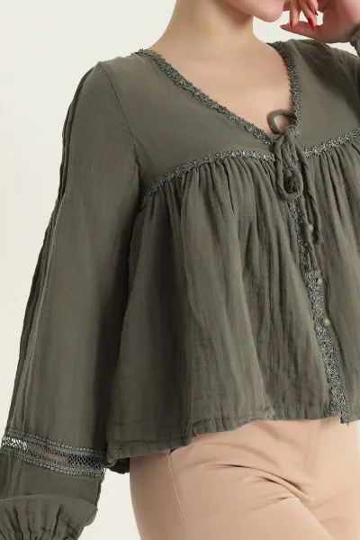 haki-muslin-keten-gupurlu-kadin-gomlek-432520