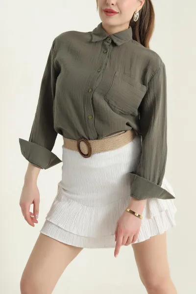 haki-muslin-keten-kadin-gomlek-432510