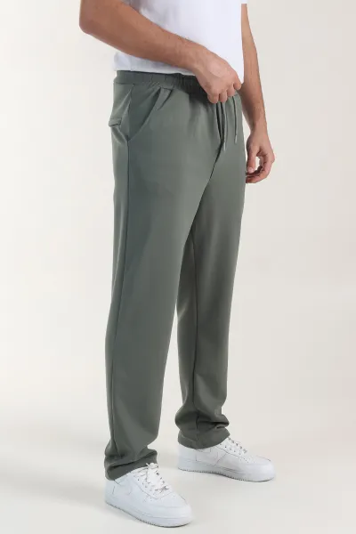 Haki Osyho Kumaş Şardonlu Baggy Erkek Pantolon 407672