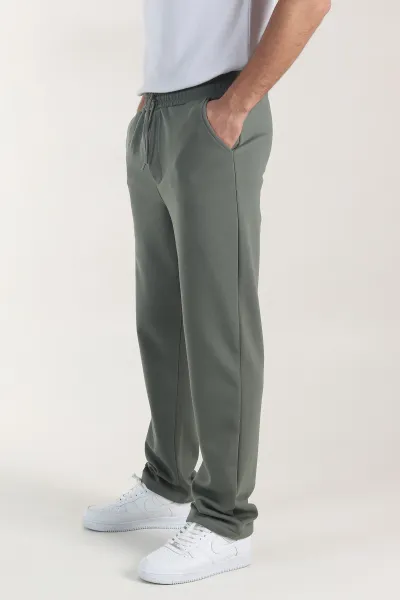 Haki Osyho Kumaş Şardonlu Baggy Erkek Pantolon 407672