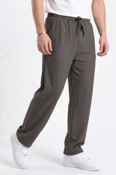 Haki Ottoman Kumaş Baggy Beli Lastikli Erkek Pantolon 472216