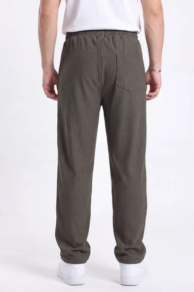 Haki Ottoman Kumaş Baggy Beli Lastikli Erkek Pantolon 472216