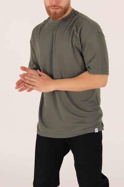 Haki Oversize Triko Erkek Tişört 163416