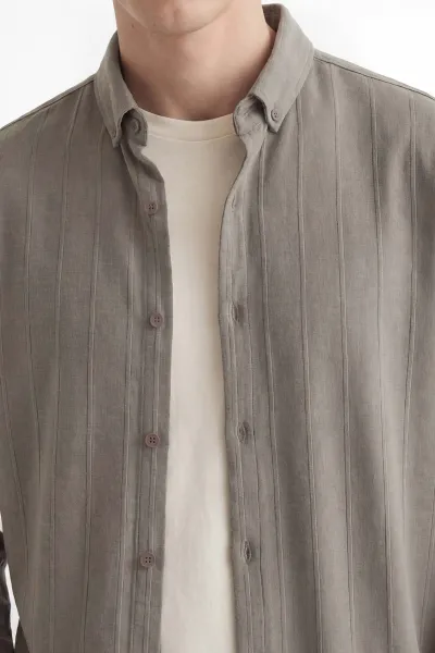 Haki Oversize Yeni Sezon Erkek Gömlek 448974