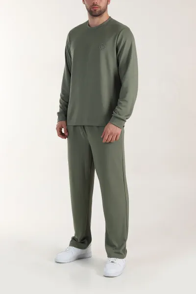 Haki Oysho Kumaş Baggy Erkek İkili Takım 405372