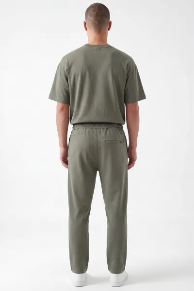 Haki Oysho Kumaş Oversize Bisiklet Yaka Erkek İkili Takım 445189