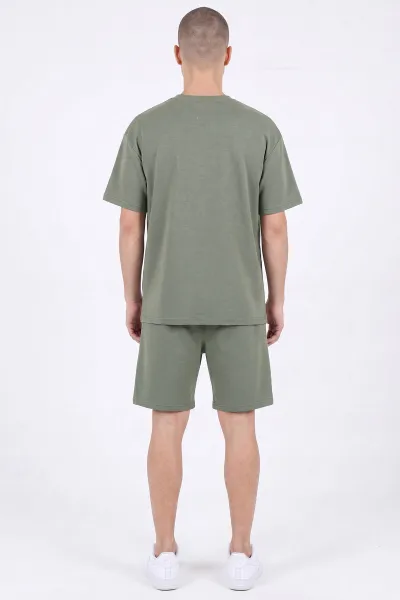 Haki Oysho Kumaş Oversize Erkek Şortlu Takım 467614