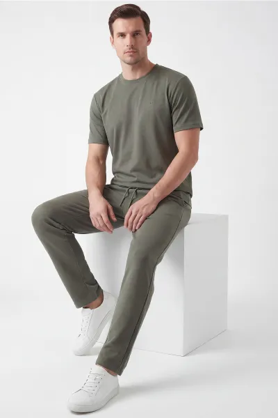 Haki Oysho Kumaş Oversize Erkek İkili Takım 443309
