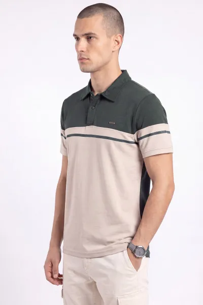 Haki Oysho Kumaş Polo Yaka Erkek Tişört 471682