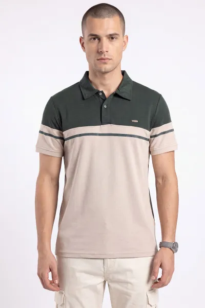 Haki Oysho Kumaş Polo Yaka Erkek Tişört 471682