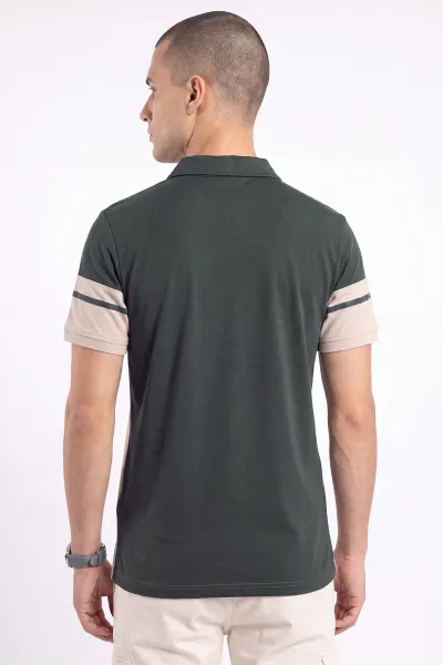 Haki Oysho Kumaş Polo Yaka Erkek Tişört 471682
