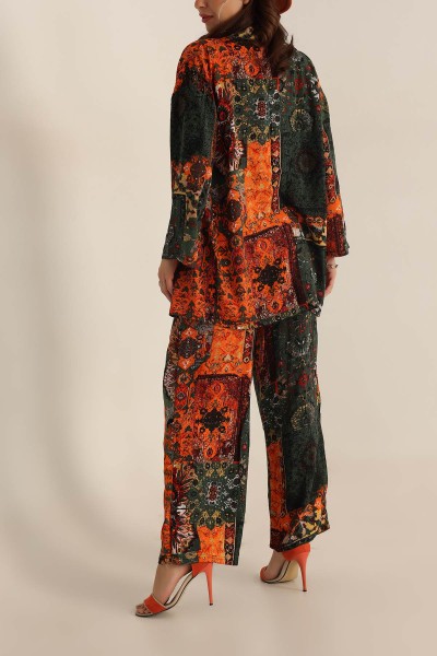 Haki Pantolon Kimono Dokuma İkili Takım 196946