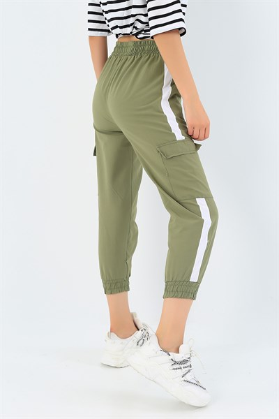 Haki Paraşüt Kumaş Kargo Cep Pantolon 37435