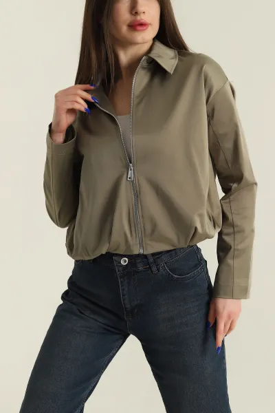 haki-pile-detay-saten-kadin-bomber-ceket-425460