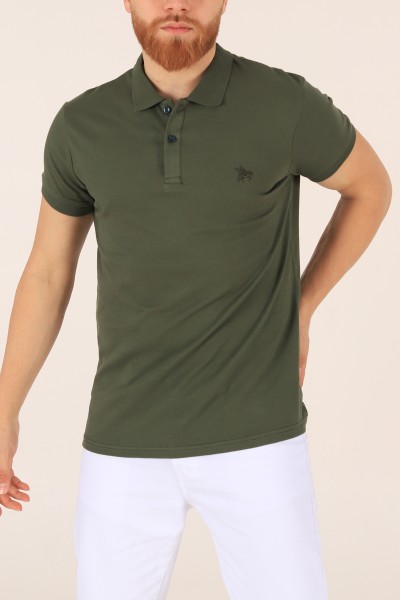 Haki Polo Yaka Dügmeli Erkek Tişört 171486