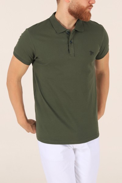 Haki Polo Yaka Dügmeli Erkek Tişört 171486