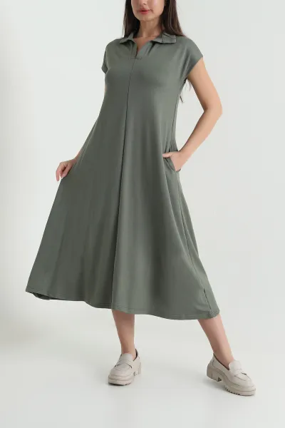 haki-rahat-kalip-polo-yaka-kadin-elbise-460334