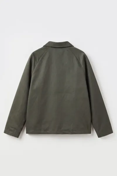 Haki Reglan Kol Fermuarlı Erkek Ceket 491793