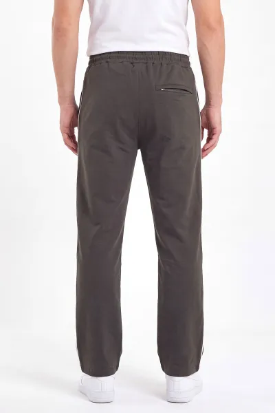 Haki Regular Fit Çimalı Şerit Detaylı Erkek Eşofman Altı 402366