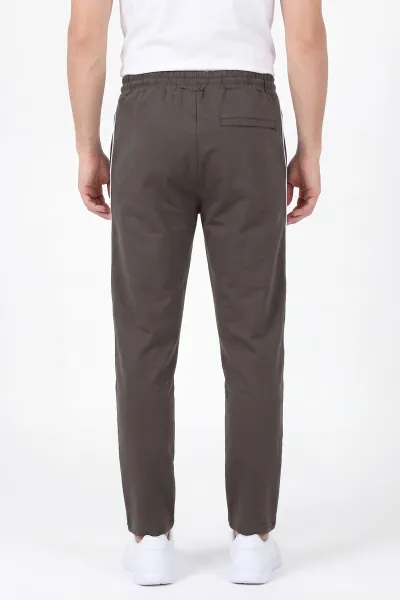 Haki Regular Fit Çimalı Şerit Detaylı Erkek Eşofman Altı 459785