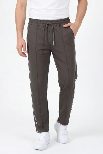 Haki Regular Fit Çimalı Şerit Detaylı Erkek Eşofman Altı 459785