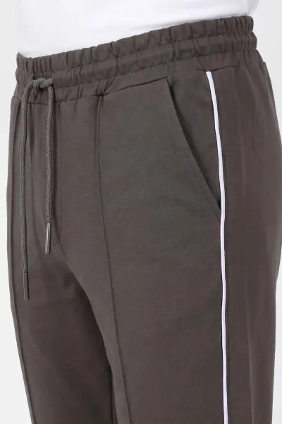 Haki Regular Fit Çimalı Şerit Detaylı Erkek Eşofman Altı 459785