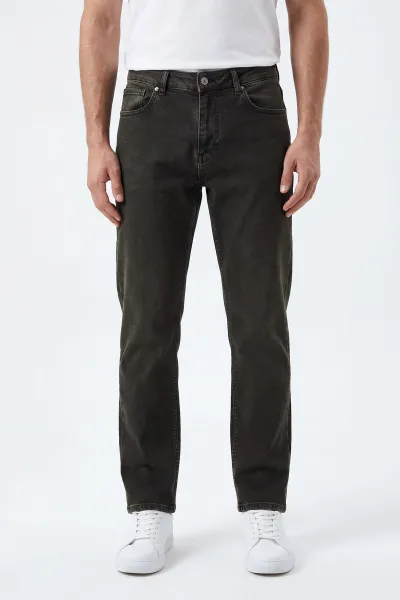 Haki Regular Fit Likralı Erkek Kot Pantolon 430939