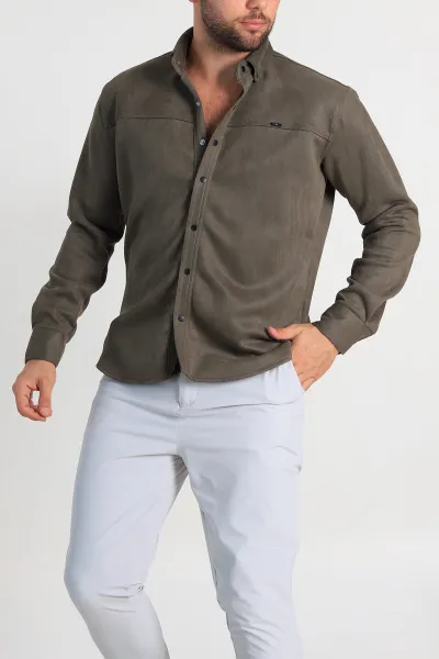 haki-regular-fit-suet-cit-cit-dugmeli-erkek-gomlek-309298