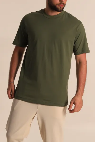 Haki Relaxed Fit Basic Erkek Tişört 279892