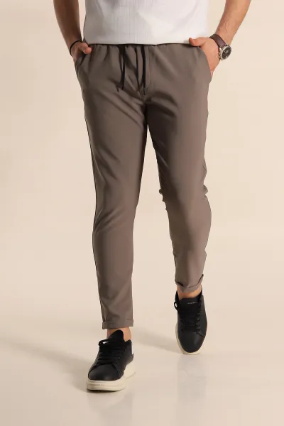 Haki Relaxed Fit Bel Bağlamalı Duble Paça Erkek Jogger Pantolon 266087