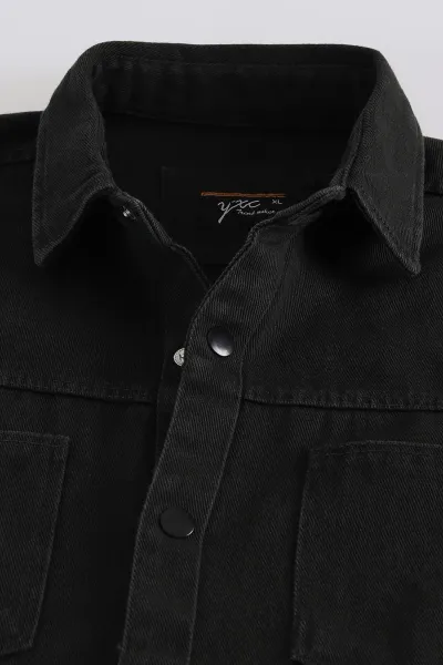 Haki Relaxed Fit Gabardin Çift Cepli Yıkamalı  Erkek Gömlek 397968