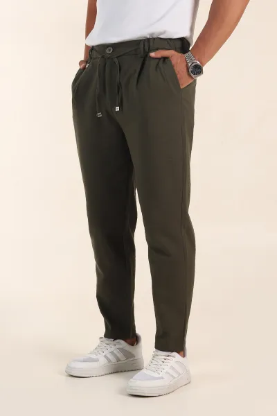 haki-relaxed-fit-keten-bel-lastikli-erkek-jogger-pantolon-380882