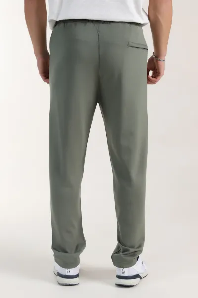 Haki Relaxed Fit Oysho Kumaş Fermuarlı Cepli Erkek Eşofman Altı 402203