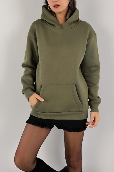 Haki Şardonlu Bayan Sweat 136521